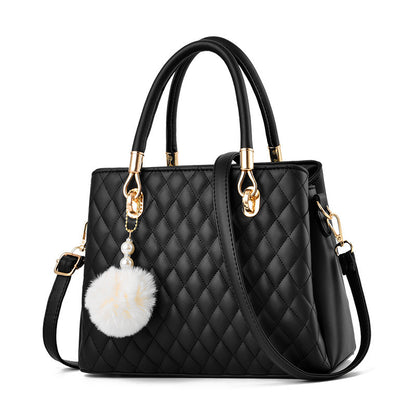 2026 new minimalist elegant diamond embroidered handbag - middle-aged mom bag, simple high-end shoulder bag & crossbody bag