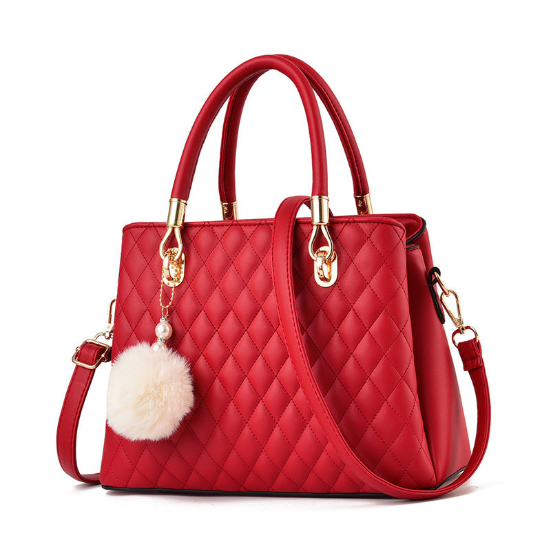2026 new minimalist elegant diamond embroidered handbag - middle-aged mom bag, simple high-end shoulder bag & crossbody bag