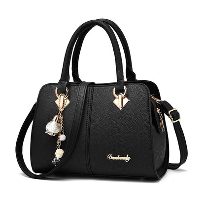 2026 winter solid color fashion handbag pu women's bag stylish shoulder bag middle-aged mom bag crossbody bag - dropshipping available