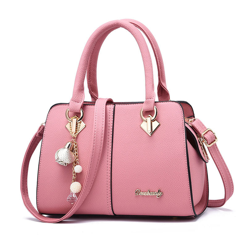 2026 winter solid color fashion handbag pu women's bag stylish shoulder bag middle-aged mom bag crossbody bag - dropshipping available