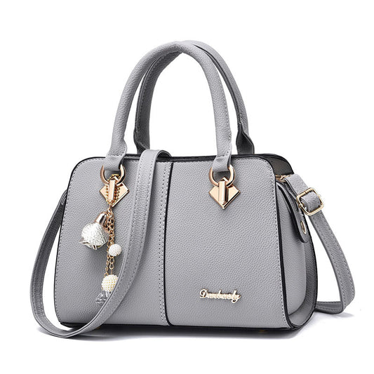 2026 winter solid color fashion handbag pu women's bag stylish shoulder bag middle-aged mom bag crossbody bag - dropshipping available