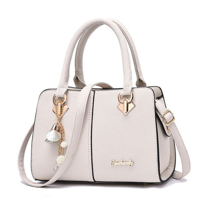 2026 winter solid color fashion handbag pu women's bag stylish shoulder bag middle-aged mom bag crossbody bag - dropshipping available