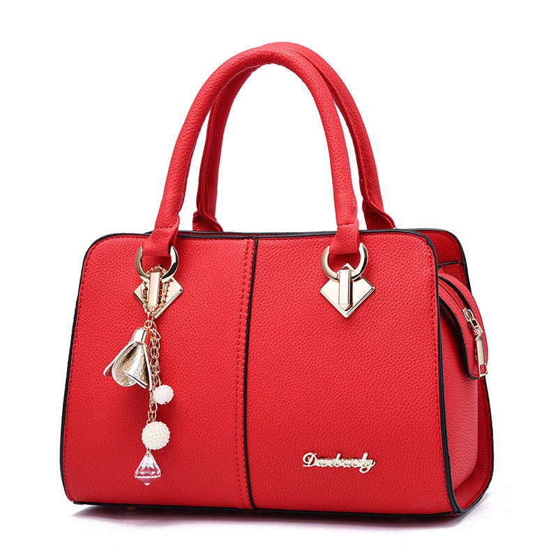 2026 winter solid color fashion handbag pu women's bag stylish shoulder bag middle-aged mom bag crossbody bag - dropshipping available