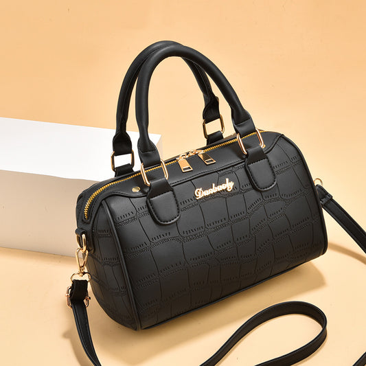 2026 new korean-style embossed crocodile boston pillow bag - large capacity handbag, shoulder bag, and crossbody bag