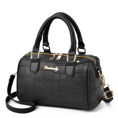 2026 new korean-style embossed crocodile boston pillow bag - large capacity handbag, shoulder bag, and crossbody bag