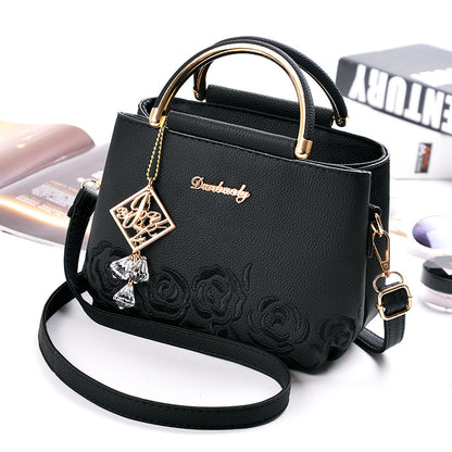 2026 new fashion elegant solid color embroidered women's handbag tote sweet cute crossbody small square bag - dropshipping available