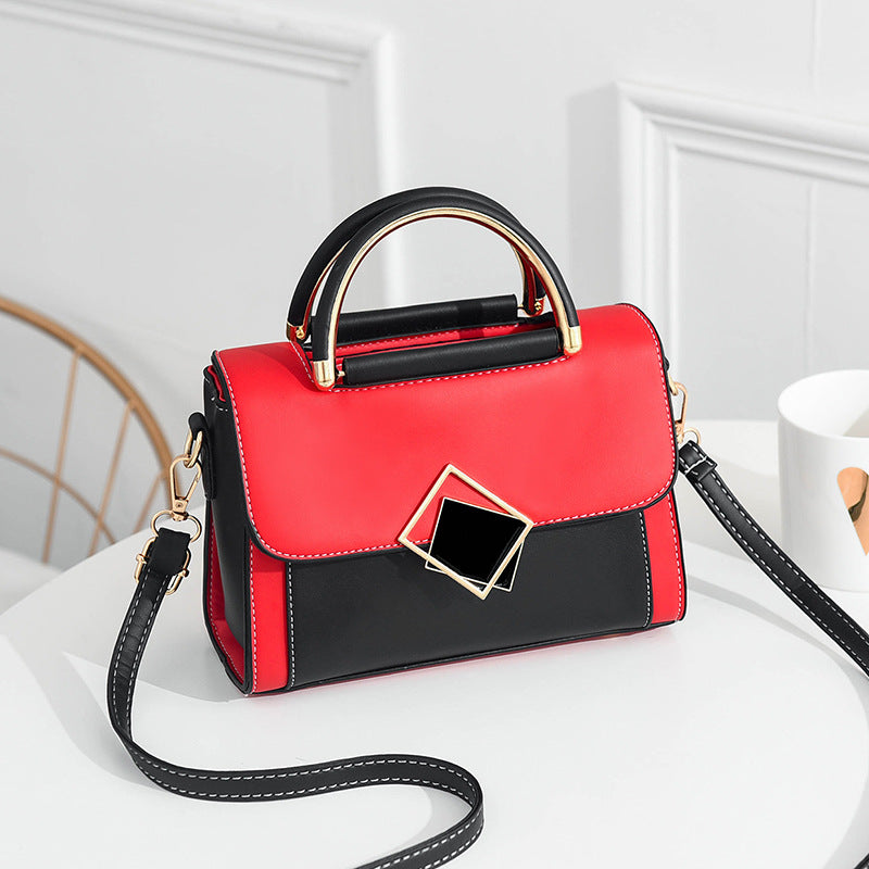 Hot-selling 2026 trendy fashion novelty fresh color block shoulder bag crossbody bag color block handbag pu leather women's bag - dropshipping available