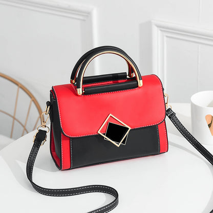 Hot-selling 2026 trendy fashion novelty fresh color block shoulder bag crossbody bag color block handbag pu leather women's bag - dropshipping available