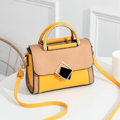 Hot-selling 2026 trendy fashion novelty fresh color block shoulder bag crossbody bag color block handbag pu leather women's bag - dropshipping available