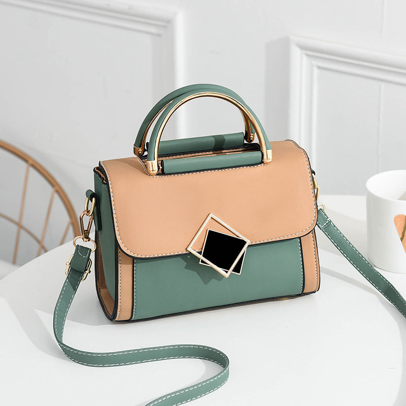 Hot-selling 2026 trendy fashion novelty fresh color block shoulder bag crossbody bag color block handbag pu leather women's bag - dropshipping available