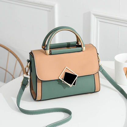 Hot-selling 2026 trendy fashion novelty fresh color block shoulder bag crossbody bag color block handbag pu leather women's bag - dropshipping available