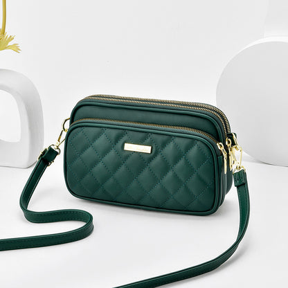 2024 spring new arrival: diamond quilted shoulder bag for women - three-layer practical mom bag, soft leather crossbody commuter bag