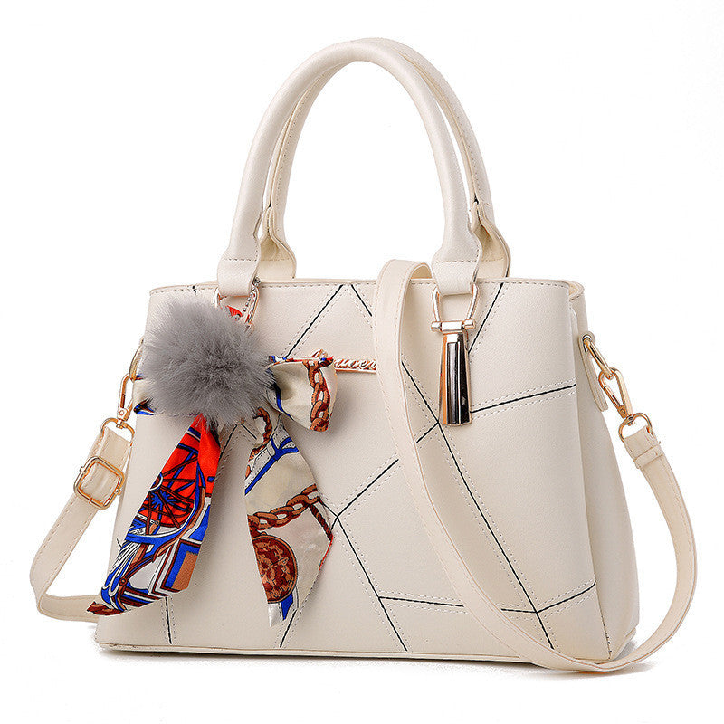 Bag 2026 spring new arrival trendy fashion silk scarf hair ball pendant women's bag crossbody shoulder satchel bag one piece dropshipping