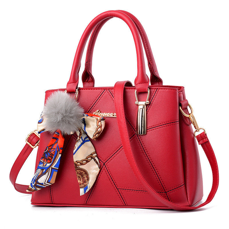 Bag 2026 spring new arrival trendy fashion silk scarf hair ball pendant women's bag crossbody shoulder satchel bag one piece dropshipping