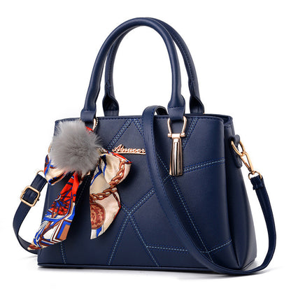 Bag 2026 spring new arrival trendy fashion silk scarf hair ball pendant women's bag crossbody shoulder satchel bag one piece dropshipping