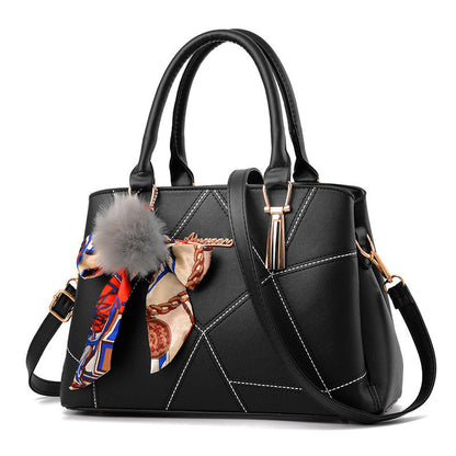 Bag 2026 spring new arrival trendy fashion silk scarf hair ball pendant women's bag crossbody shoulder satchel bag one piece dropshipping