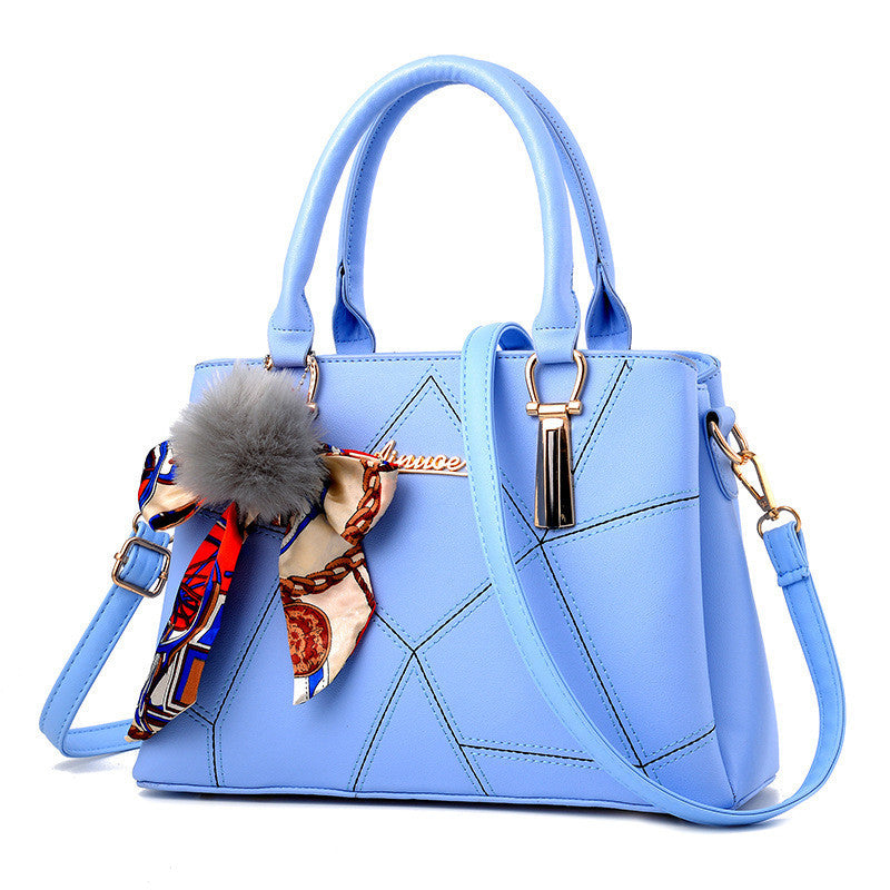 Bag 2026 spring new arrival trendy fashion silk scarf hair ball pendant women's bag crossbody shoulder satchel bag one piece dropshipping