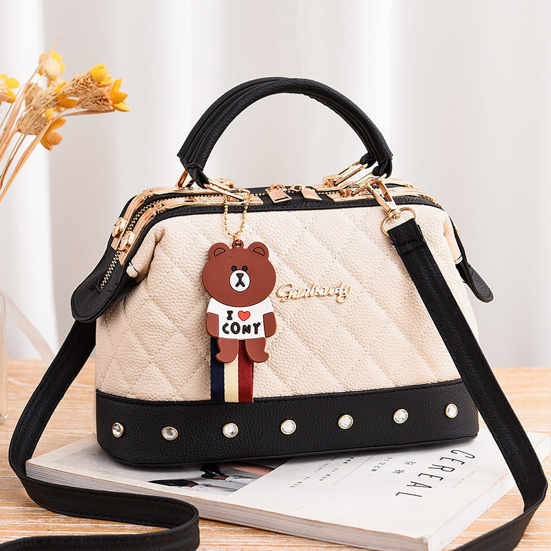 Women's bag 2026 winter new style handbag korean fashion elegant steel clip diamond quilted pillow bag shoulder bag crossbody bag