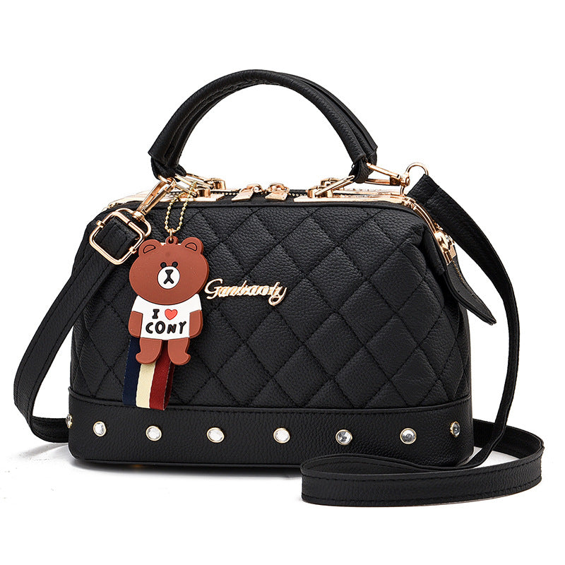 Women's bag 2026 winter new style handbag korean fashion elegant steel clip diamond quilted pillow bag shoulder bag crossbody bag