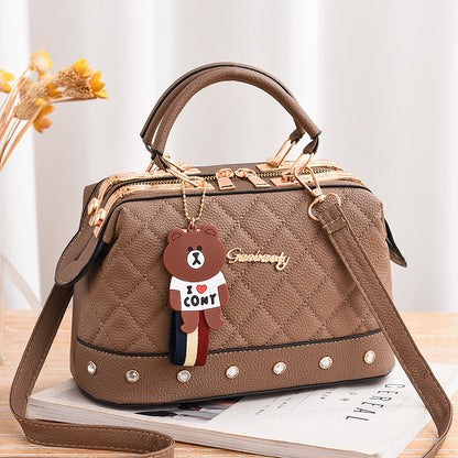 Women's bag 2026 winter new style handbag korean fashion elegant steel clip diamond quilted pillow bag shoulder bag crossbody bag