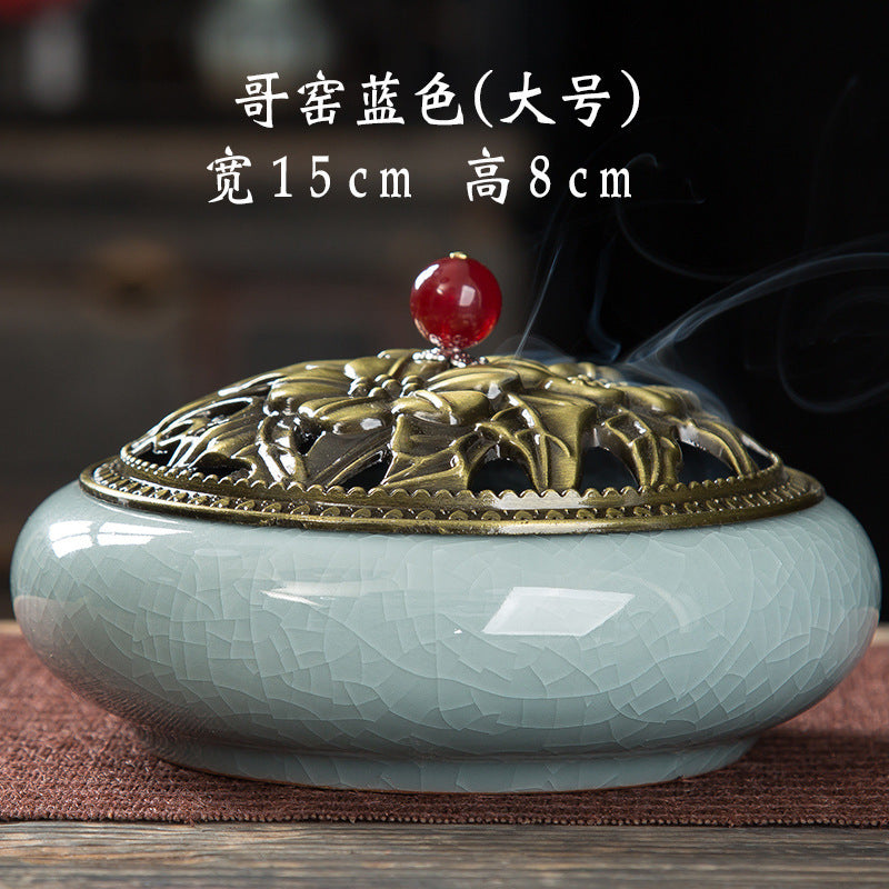Mosquito coil stove household ceramic large indoor incense seat mosquito coil disc incense sandalwood thread incense creative ornament incense burner