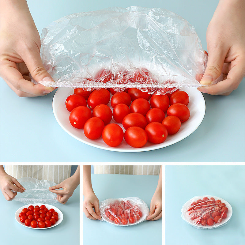 PE one-time plastic wrap set vegetable household refrigerator fresh-keeping cover disposable plastic wrap bag plastic wrap cover