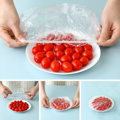 PE one-time plastic wrap set vegetable household refrigerator fresh-keeping cover disposable plastic wrap bag plastic wrap cover
