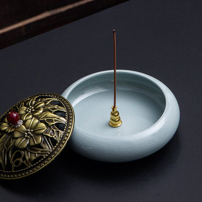 Mosquito coil stove household ceramic large indoor incense seat mosquito coil disc incense sandalwood thread incense creative ornament incense burner