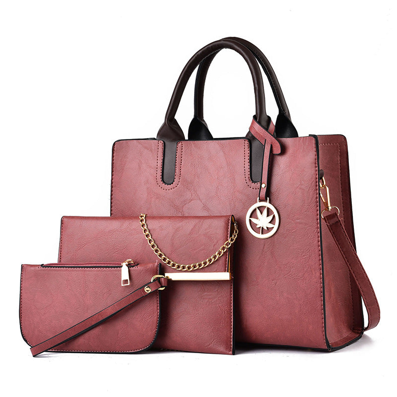 Women's handbag 2026 spring new collection: structured, sweet, and stylish large capacity three-piece set - crossbody, shoulder bag, and tote