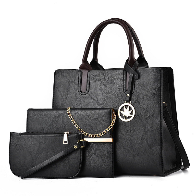 Women's handbag 2026 spring new collection: structured, sweet, and stylish large capacity three-piece set - crossbody, shoulder bag, and tote