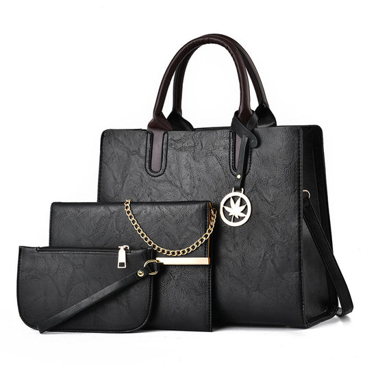 Women's handbag 2026 spring new collection: structured, sweet, and stylish large capacity three-piece set - crossbody, shoulder bag, and tote