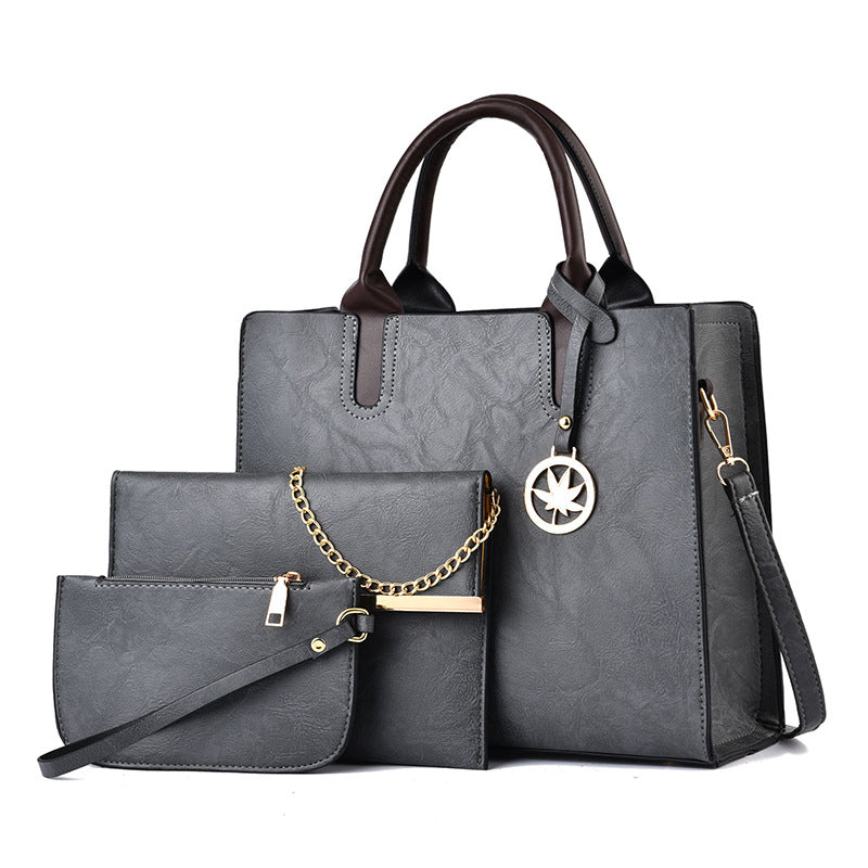 Women's handbag 2026 spring new collection: structured, sweet, and stylish large capacity three-piece set - crossbody, shoulder bag, and tote