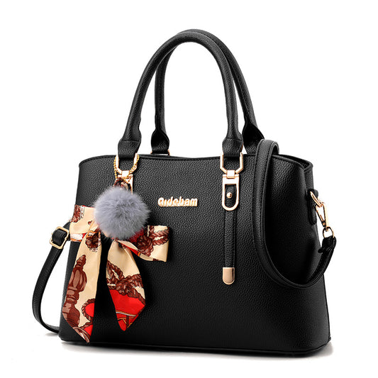 2026 new korean style handbag casual minimalist shoulder bag silk scarf accessory crossbody tote large bag - dropshipping available