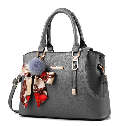2026 new korean style handbag casual minimalist shoulder bag silk scarf accessory crossbody tote large bag - dropshipping available
