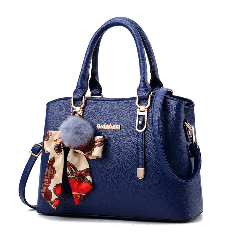 2026 new korean style handbag casual minimalist shoulder bag silk scarf accessory crossbody tote large bag - dropshipping available