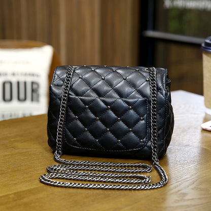 2026 new korean style trendy women's bag - minimalist solid color diamond quilted chain fashion shoulder & crossbody bag - niche mini bag