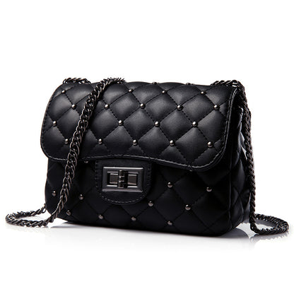 2026 new korean style trendy women's bag - minimalist solid color diamond quilted chain fashion shoulder & crossbody bag - niche mini bag