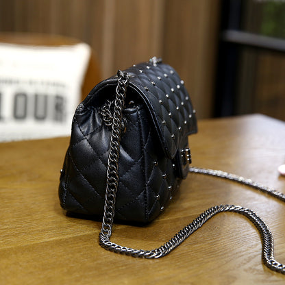 2026 new korean style trendy women's bag - minimalist solid color diamond quilted chain fashion shoulder & crossbody bag - niche mini bag