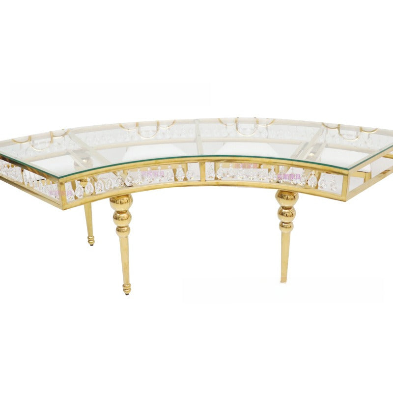 Stainless steel wedding hotel banquet restaurant snake table cross-border export s-shaped detachable combination wedding table