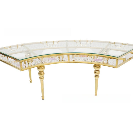 Stainless steel wedding hotel banquet restaurant snake table cross-border export s-shaped detachable combination wedding table