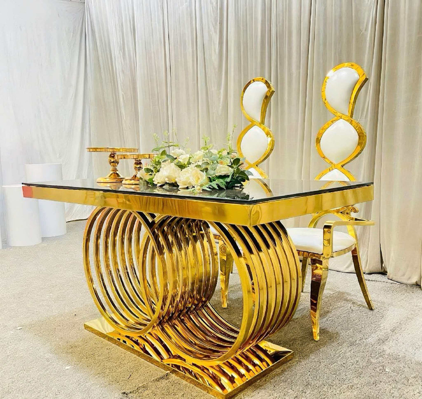 Wedding host table export crystal dining table wedding banquet table foreign wedding host table stainless steel dining table