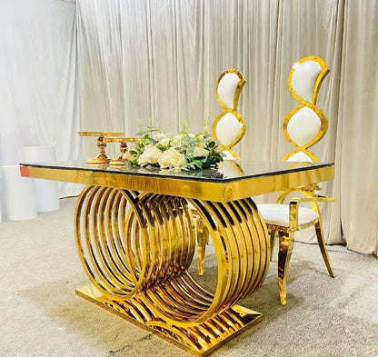 Wedding host table export crystal dining table wedding banquet table foreign wedding host table stainless steel dining table