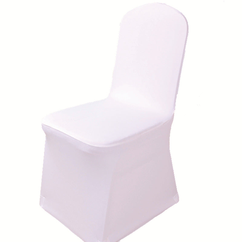 White chair covers, stretch slipcovers for hotel, wedding, and banquet chairs, full coverage chair seat covers, stool covers, wholesale for export, 140g