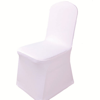 White chair covers, stretch slipcovers for hotel, wedding, and banquet chairs, full coverage chair seat covers, stool covers, wholesale for export, 140g