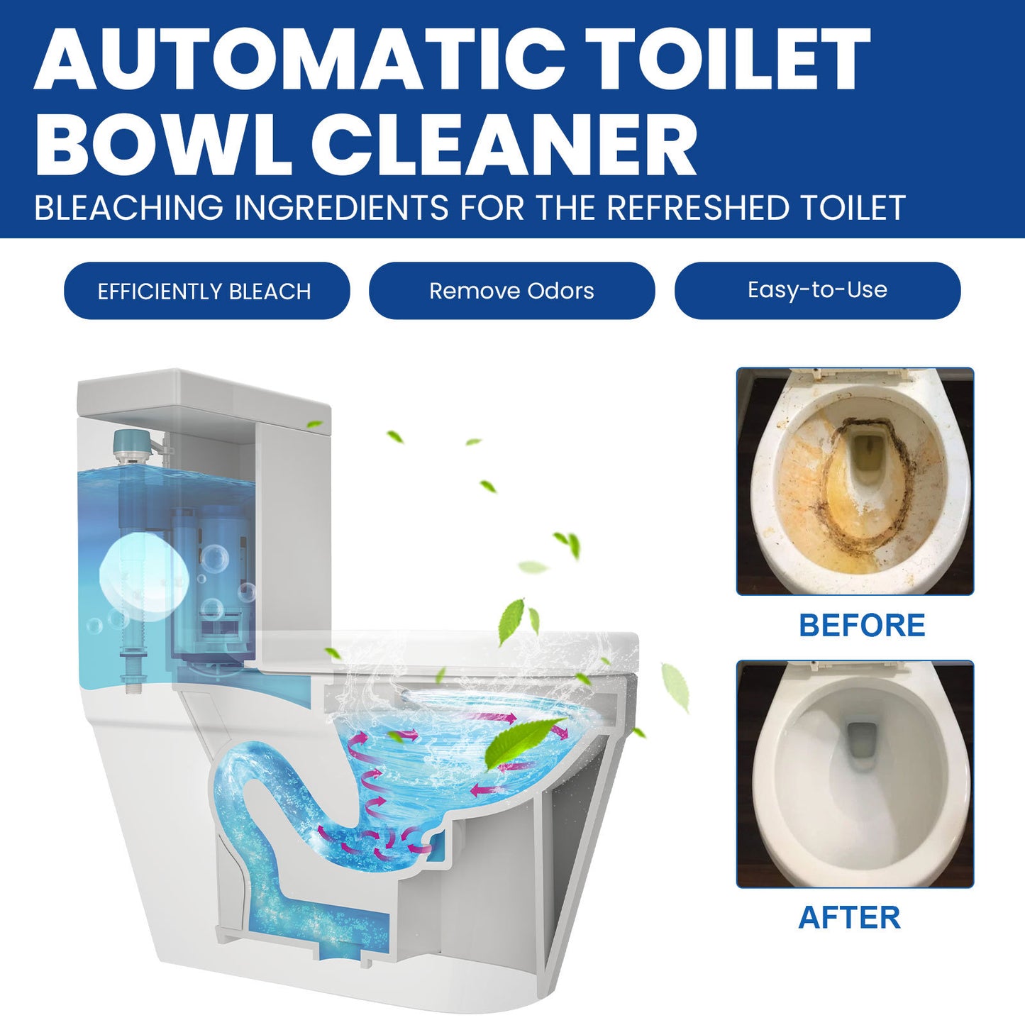 Jaysuing toilet cleaning effervescent tablets, household descaling, deodorizing, odor removal, stain removal, toilet stain removal cleaner