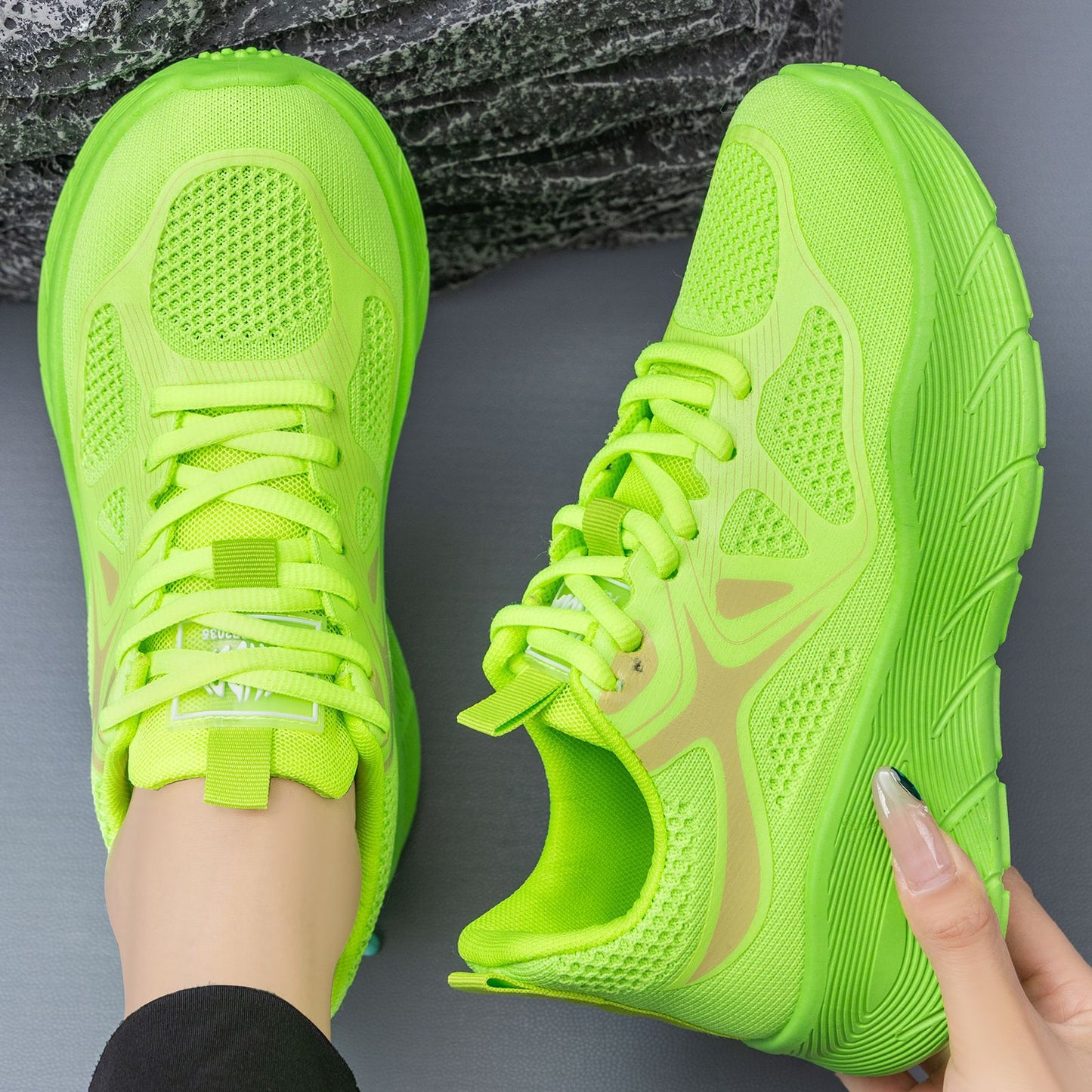 Women's spring breathable sneakers - thick-soled, height-boosting, comfortable, versatile casual shoes - stylish low-cut flats