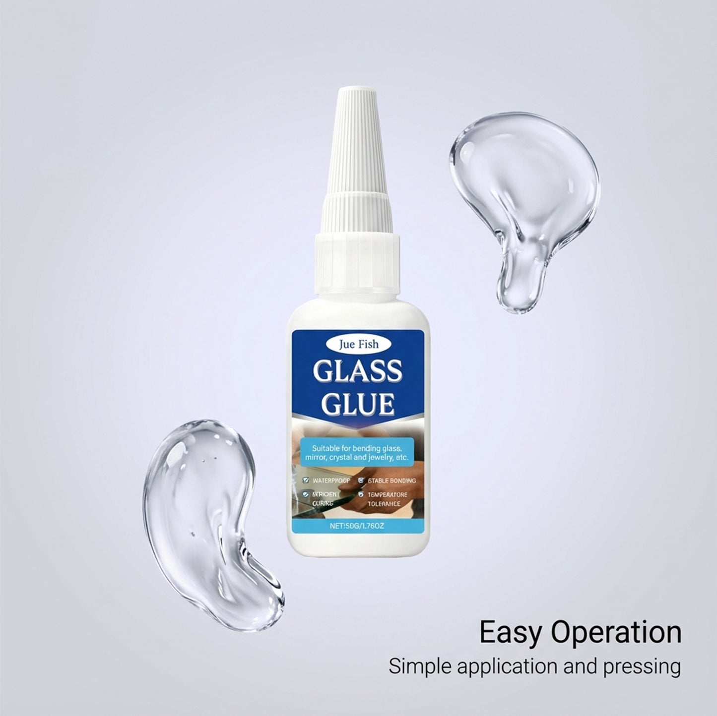 JUE FISH glass glue, high adhesion, quick-drying and fast-bonding, relying on clear and natural bonding quick-drying glue