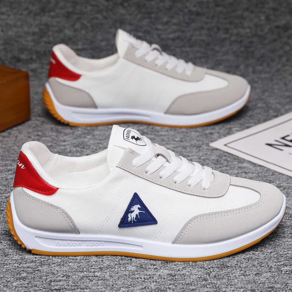 Breathable mesh men's shoes, 2025 new style, soft sole, non-slip, white, casual, sporty, and cross-border e-commerce