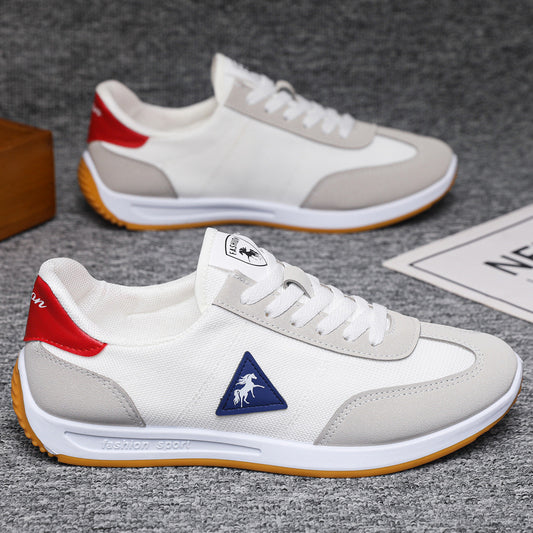 Breathable mesh men's shoes, 2025 new style, soft sole, non-slip, white, casual, sporty, and cross-border e-commerce