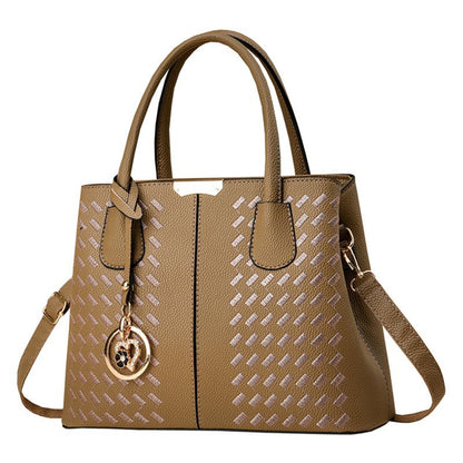 【british mary】2026 new trendy fashion soft leather embroidered middle-aged mom bag cross-border women's handbag